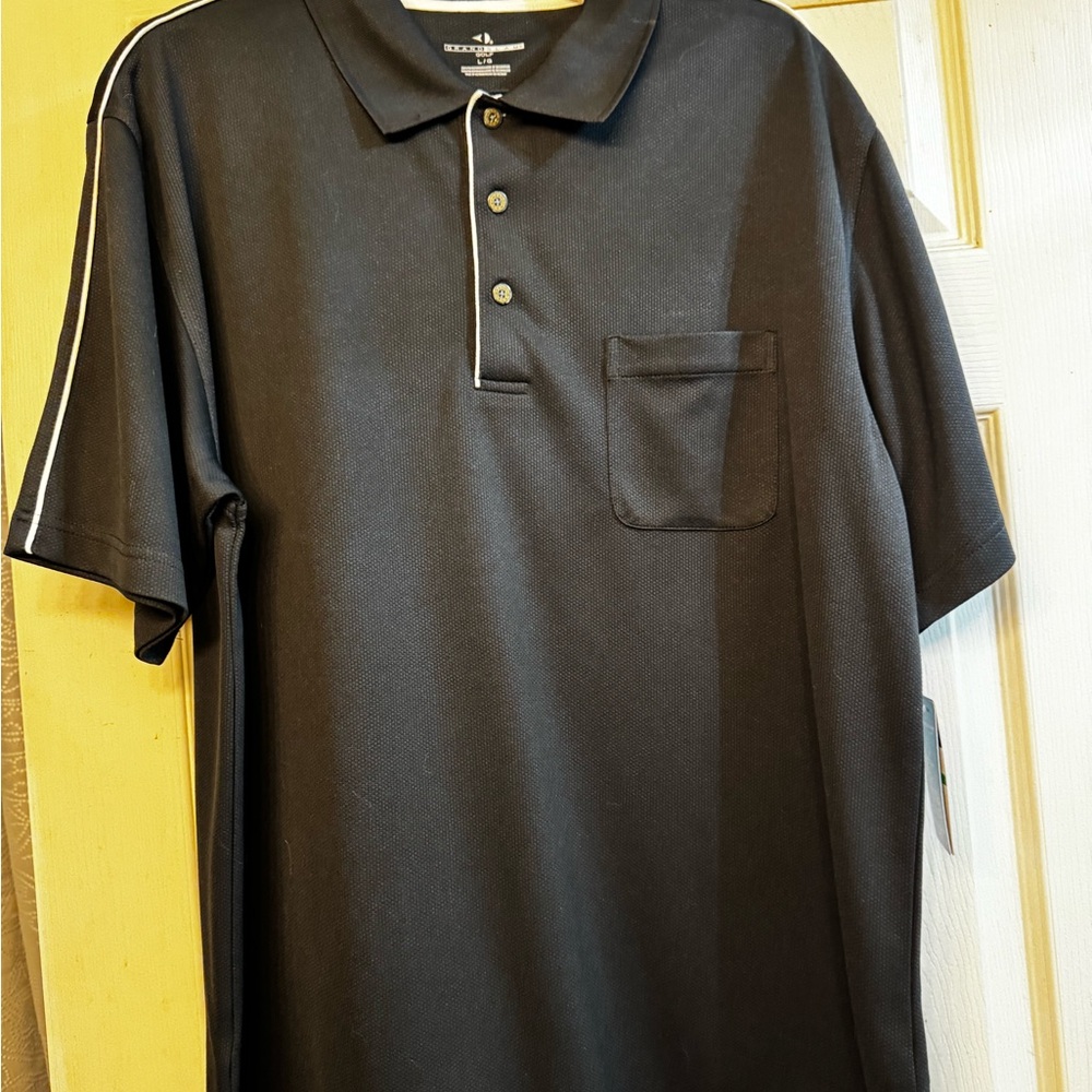 Grand Slam Black Polo Shirt with White Trim